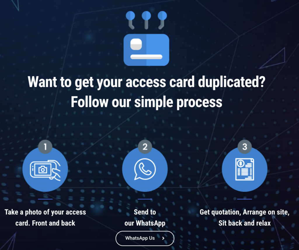 Duplicate Card Process for condo card duplication